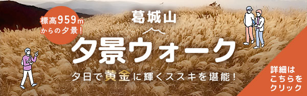 葛城山夕景ウォーク 詳細はこちら。