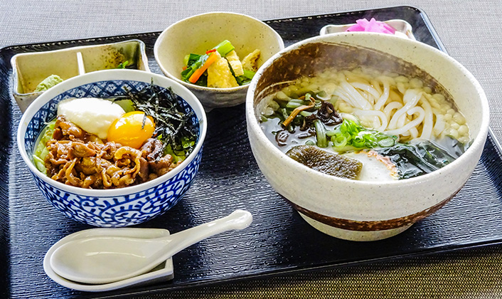 ミニかも丼定食